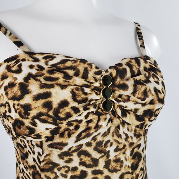 Joy Miss Animal Print Maxi Dress Size S - Picture 3 of 8